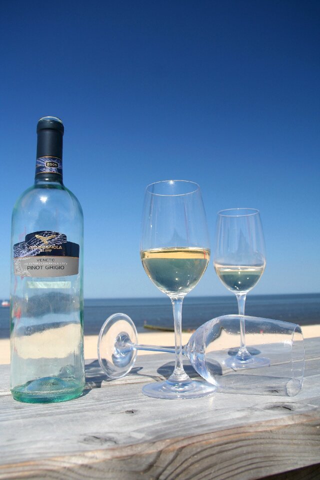 Beach vacations wine glass