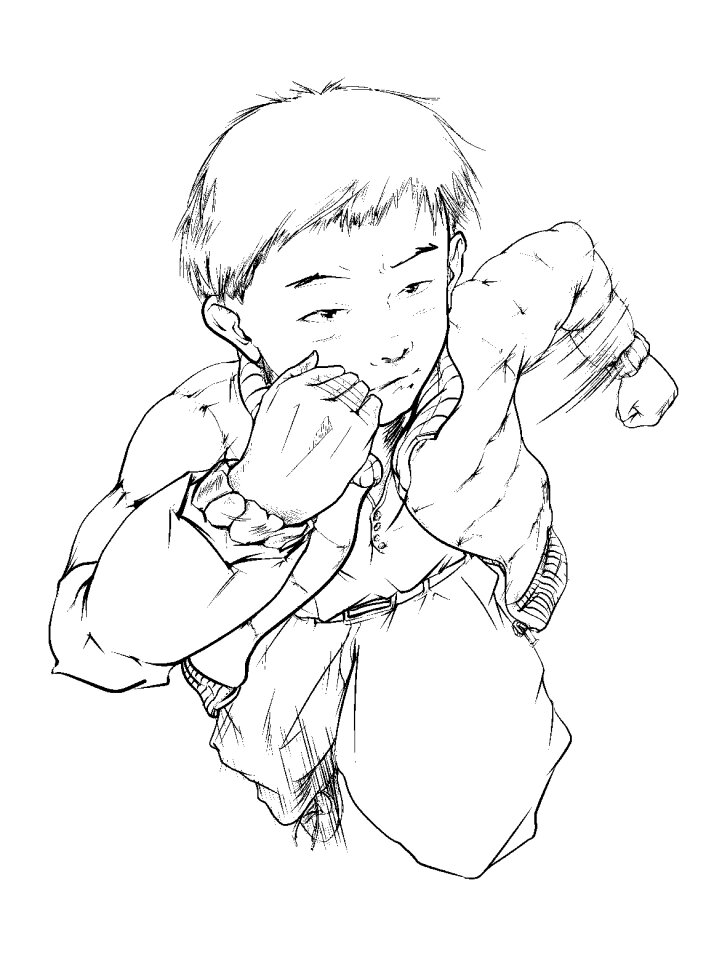 Line art cartoon csp