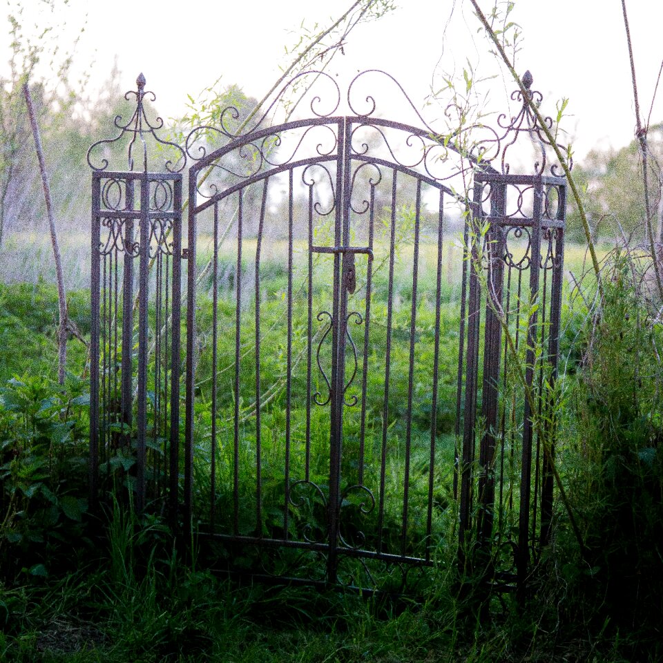 Ornament iron railings blocked