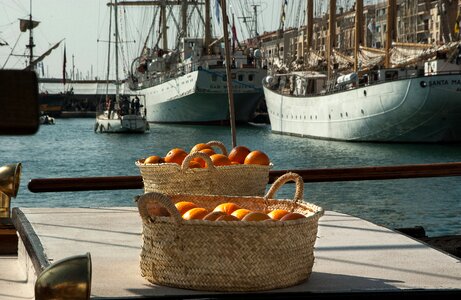 Sailboats boats oranges
