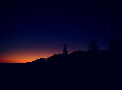 Landscape sunset silhouette