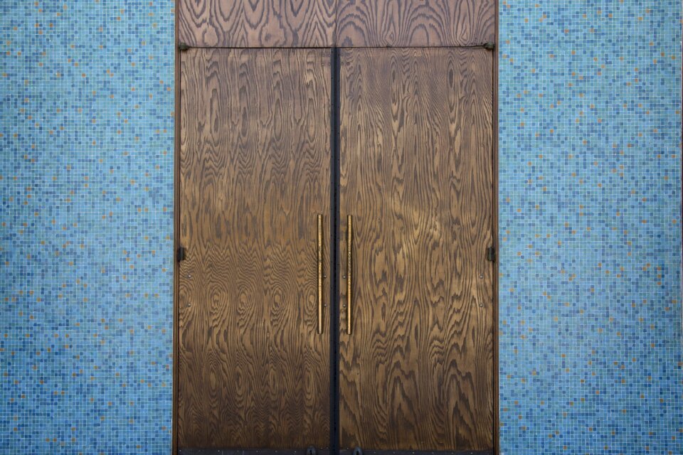Architecture simple blue door