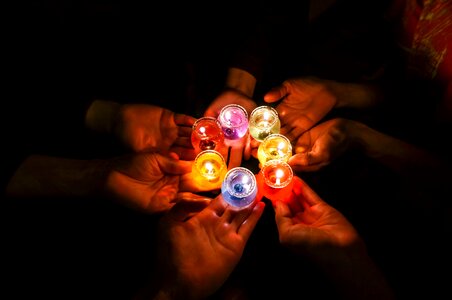 Candles in hand candlelight light photo