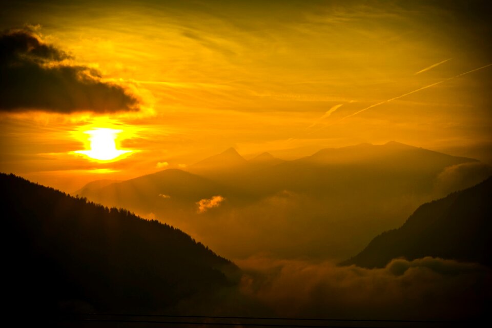 Dusk golden hour evening sun