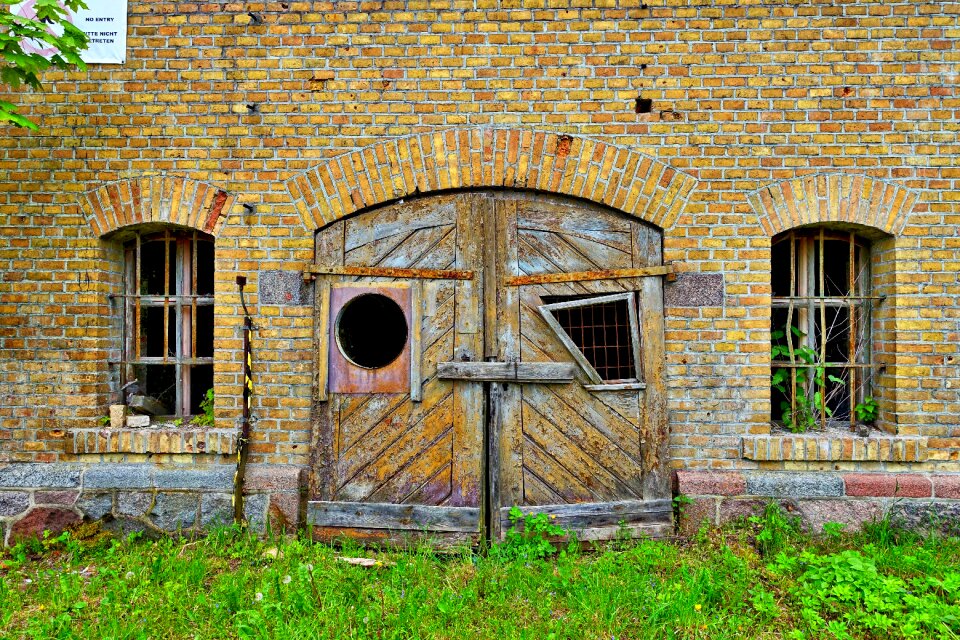 Entrance abandoned brick