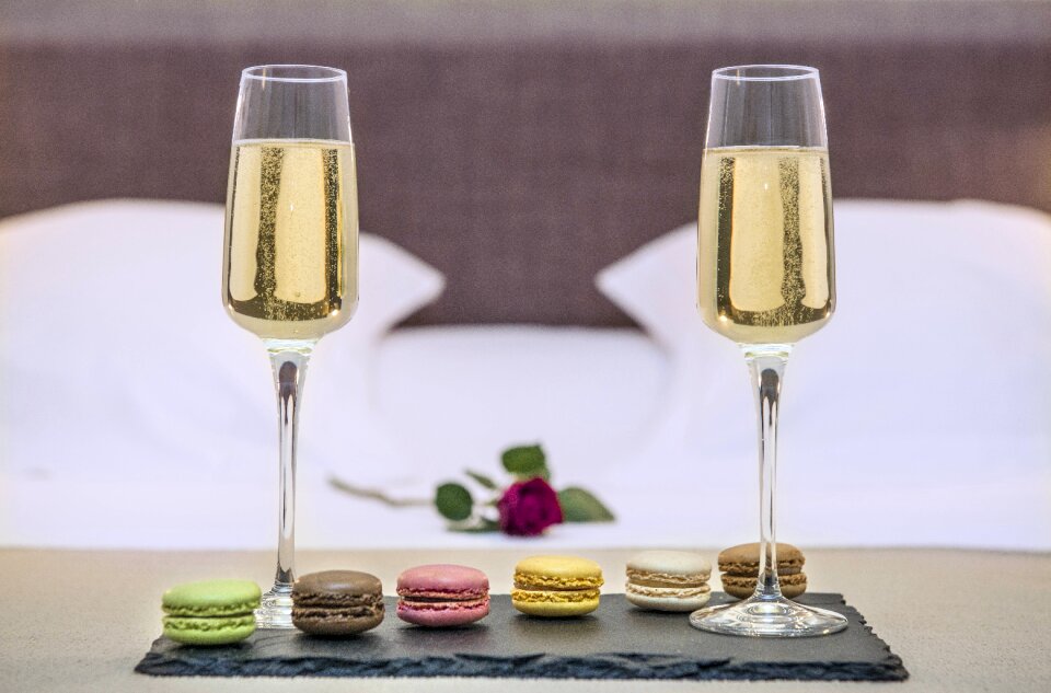 Romantic champagne glass