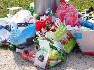 Waste disposal throw away society environmental protection photo