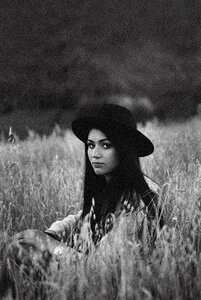 Grass model outdoors