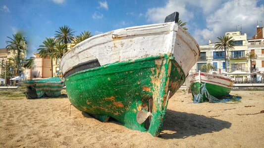 Boat beach barcelona