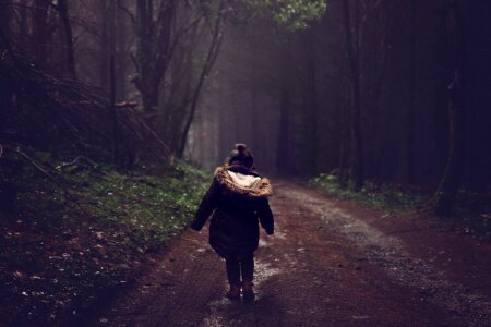 Little girl childhood walking photo