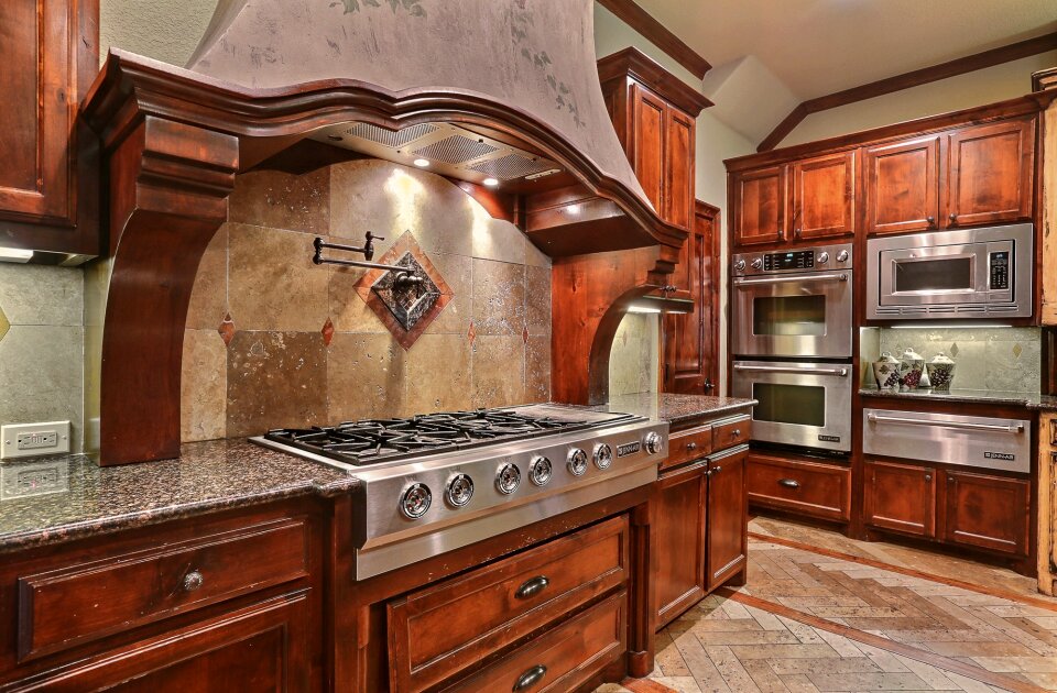 Stove interior design brown kitchen