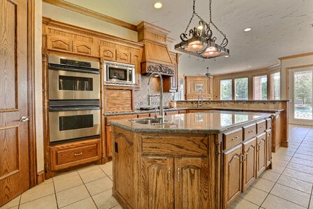 Interior design brown kitchen brown room photo