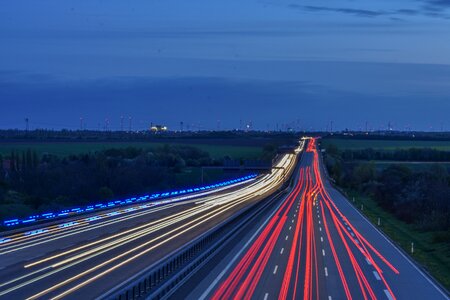Long exposure highway traffic