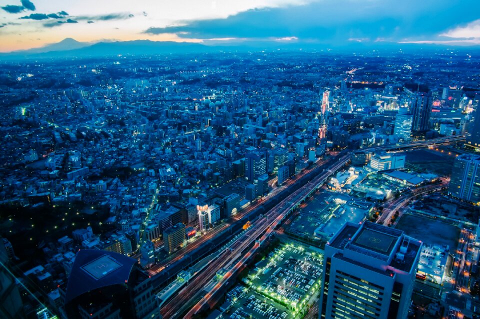 Dusk city urban
