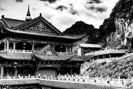 Temple black and white roof photo