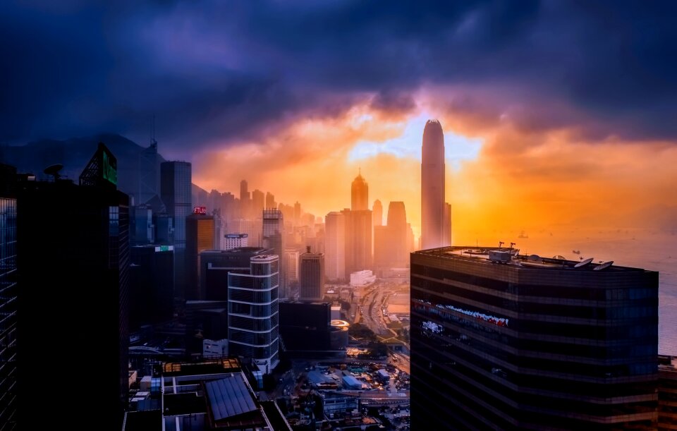 Urban skyline buildings