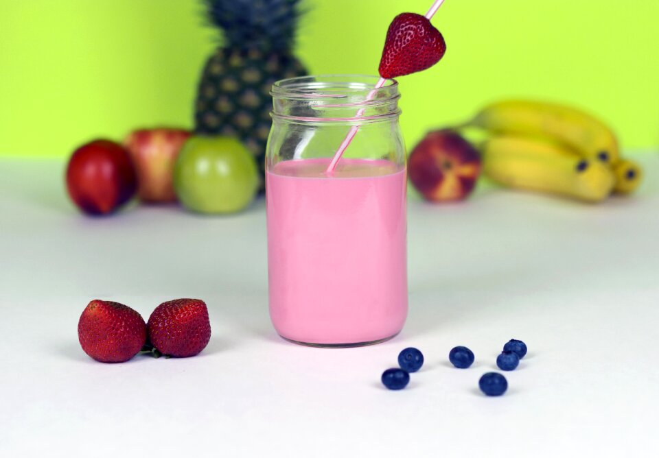 Pink strawberry blueberry