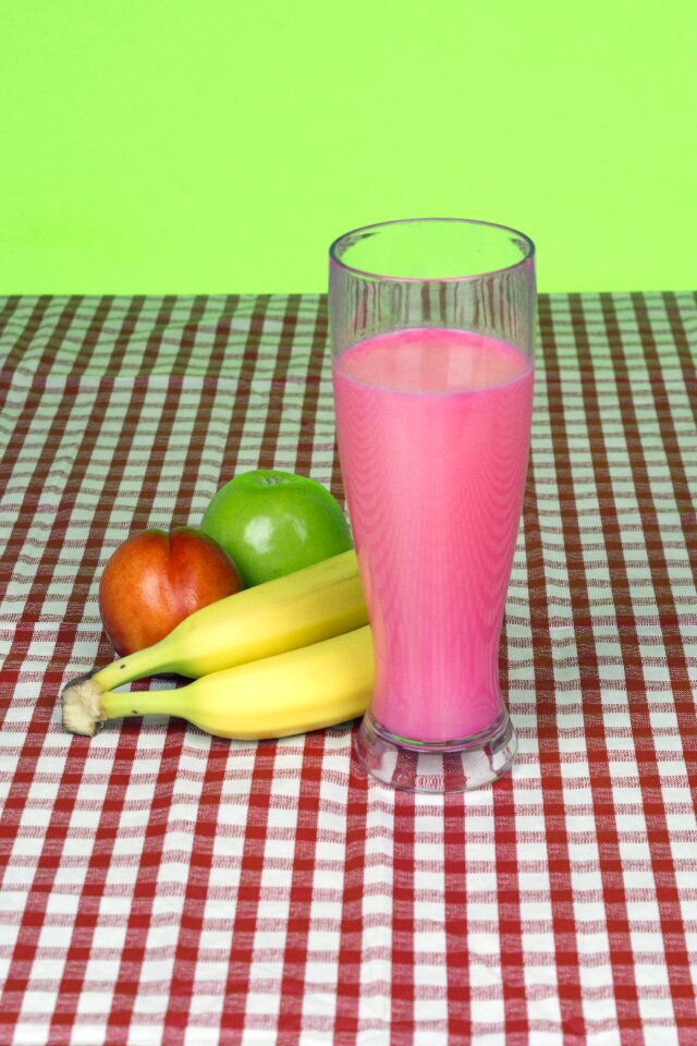 Peach milkshake drink
