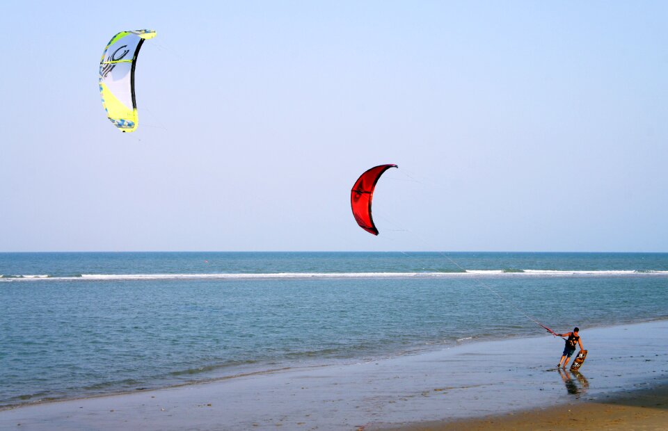 Wind man windsurfing