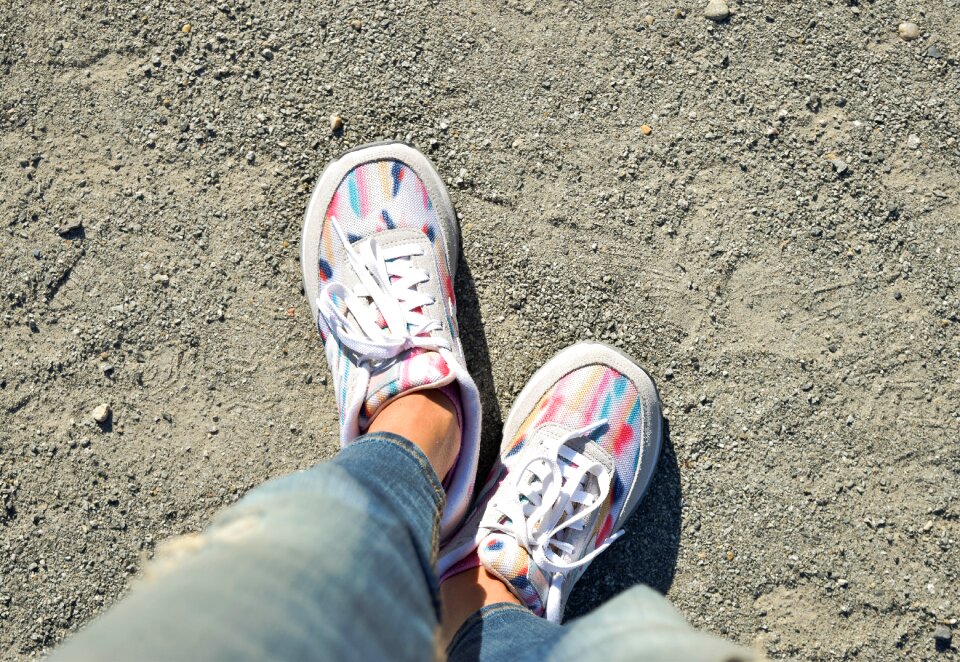 Legs sneakers nature