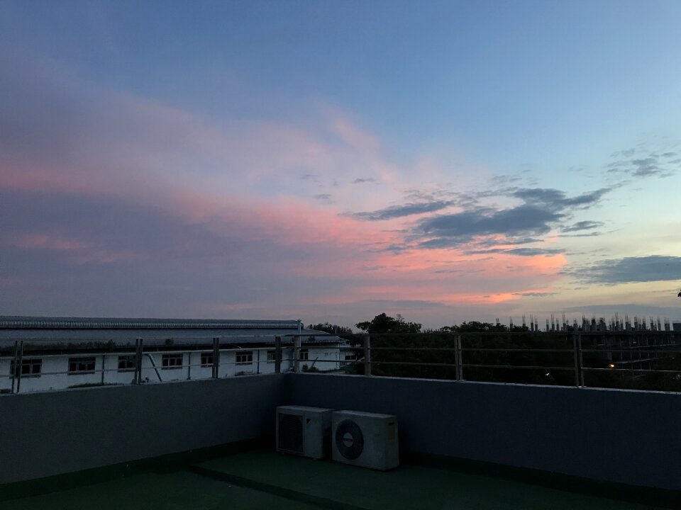 Evening on the building light
