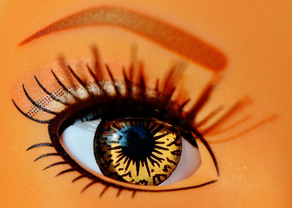 Pupils eyelashes doll