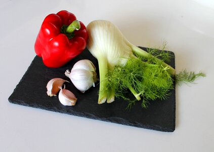Food garlic green photo