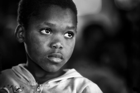Child portrait black and white photo