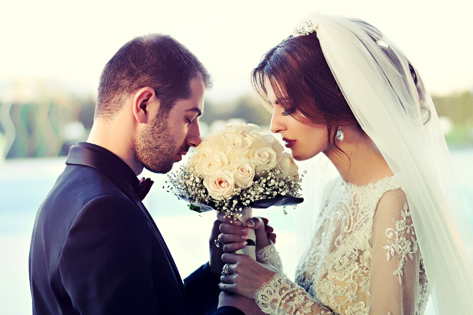 Wedding couple groom woman