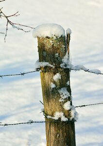 Pile snow pasture photo