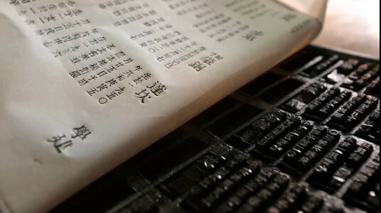 Wooden movable type printing type