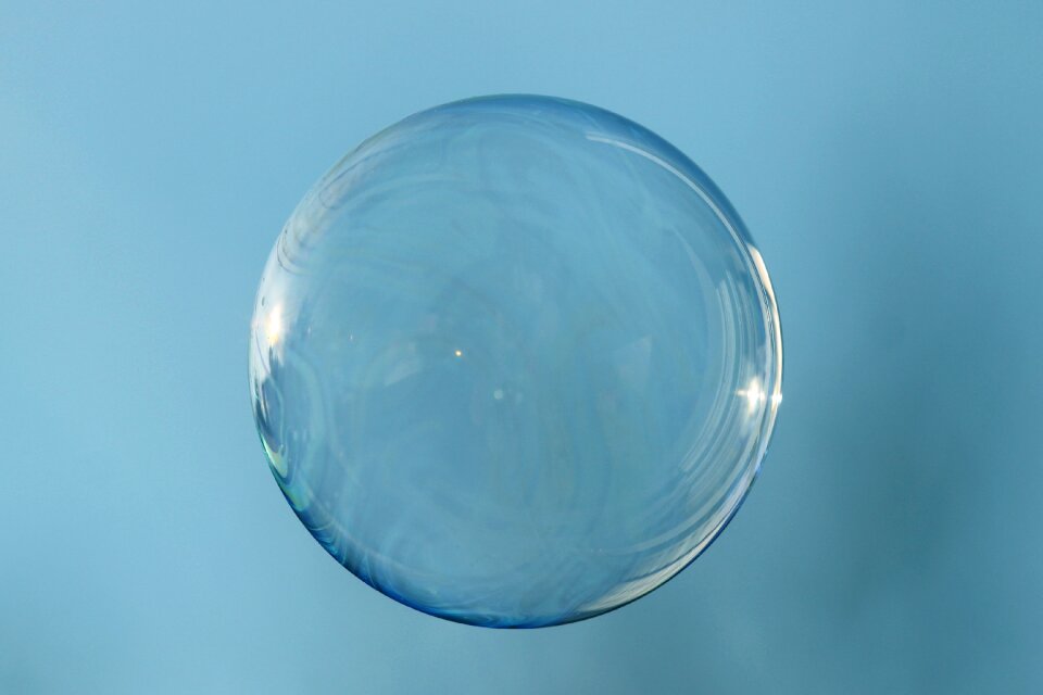 Clear reflection blue bubbles