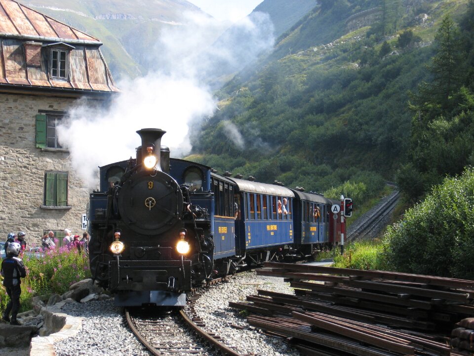 Steam locomotive alpine furka pass