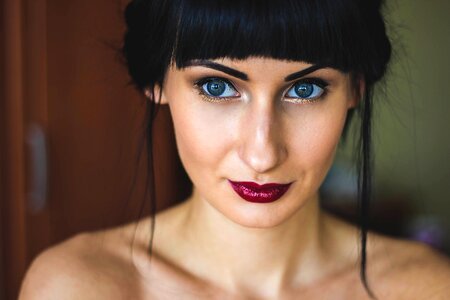 Model lips portrait photo