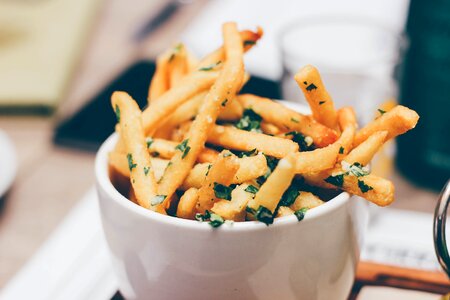 Fries macro potato fries photo