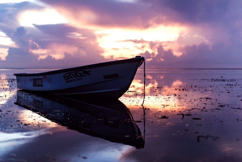 Sunset water reflection