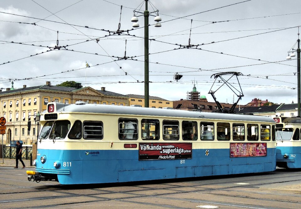 City public transport tram tracks photo