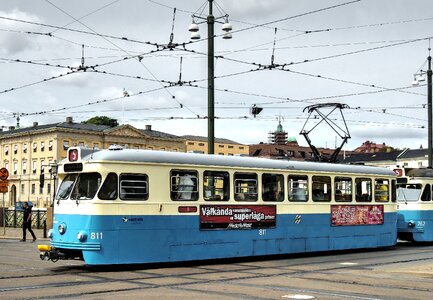City public transport tram tracks