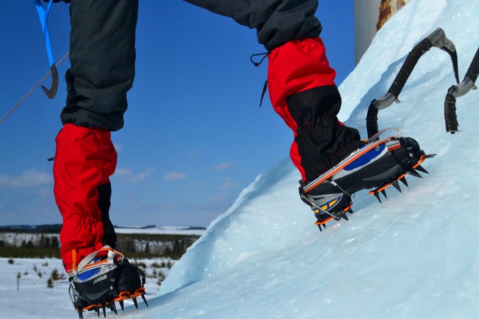 Cats ice climbing climber
