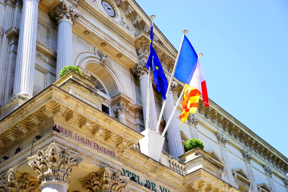 Facade building decorated