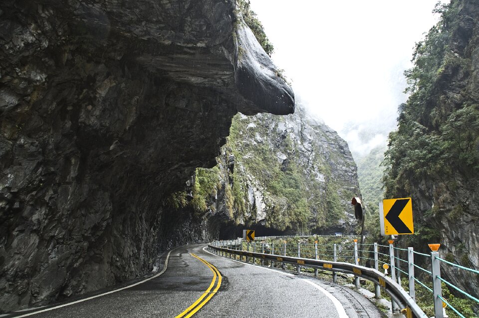 Steep slope gray road
