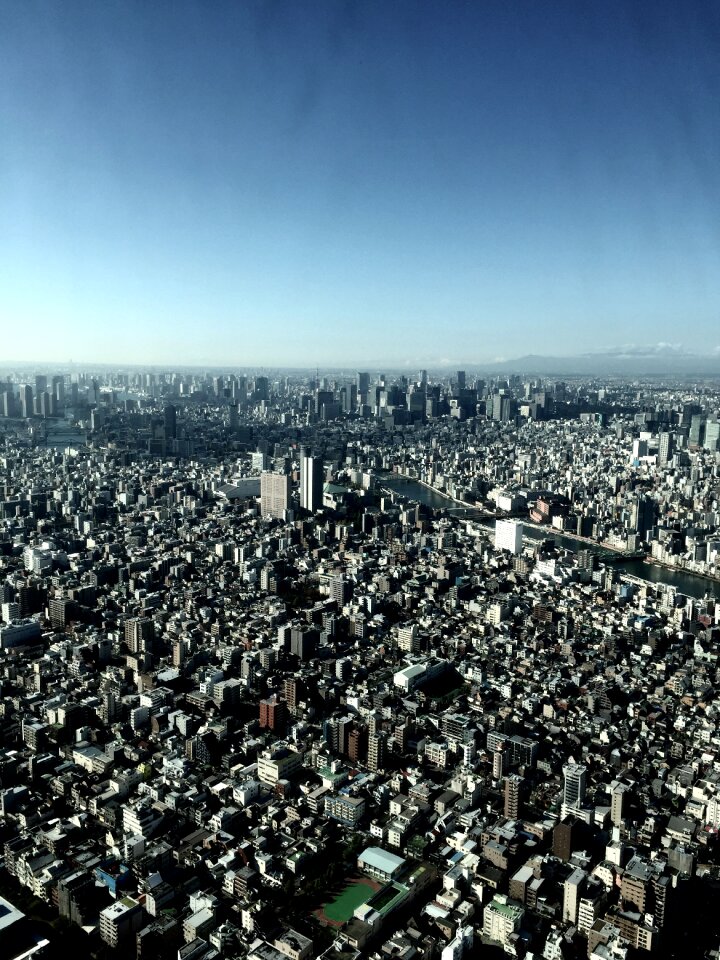 Tokyo sky bird's eye view