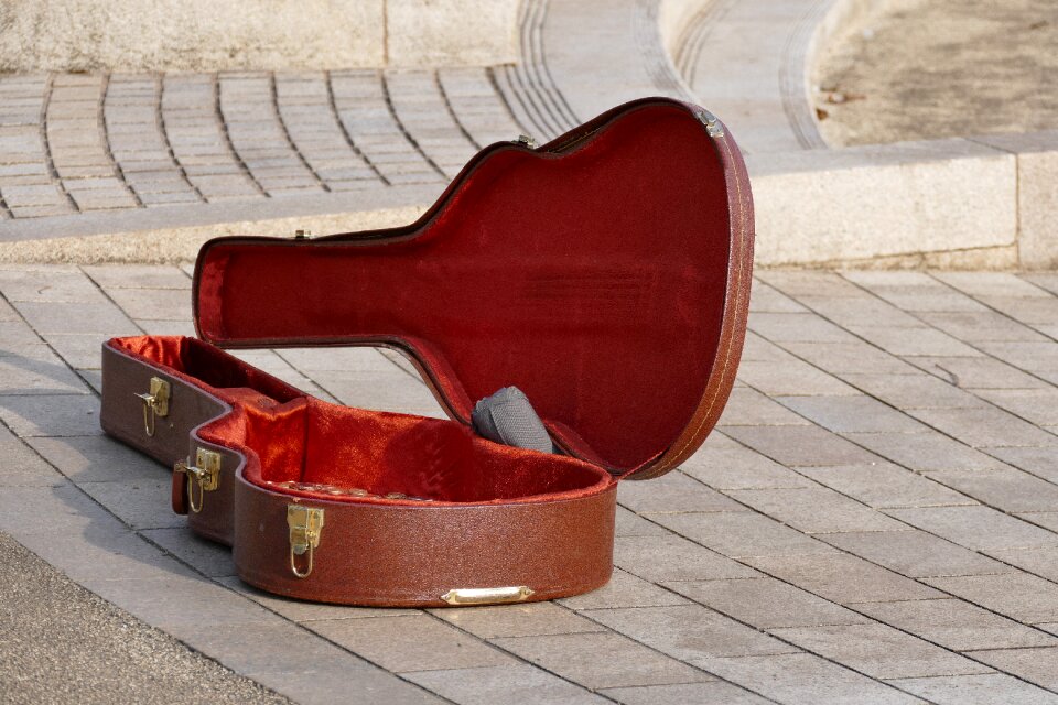 Music guitarist outdoors