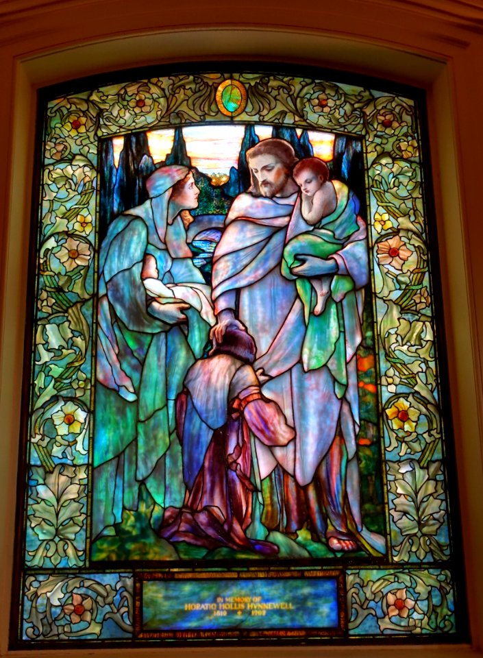 10_Jesus_and_the_Children,_Hunnewell_Memorial_Window,_c._1904,_Tiffany_Studios_-_Arlington_Street_Church_-_Boston,_Massachusetts_-_DSC06988