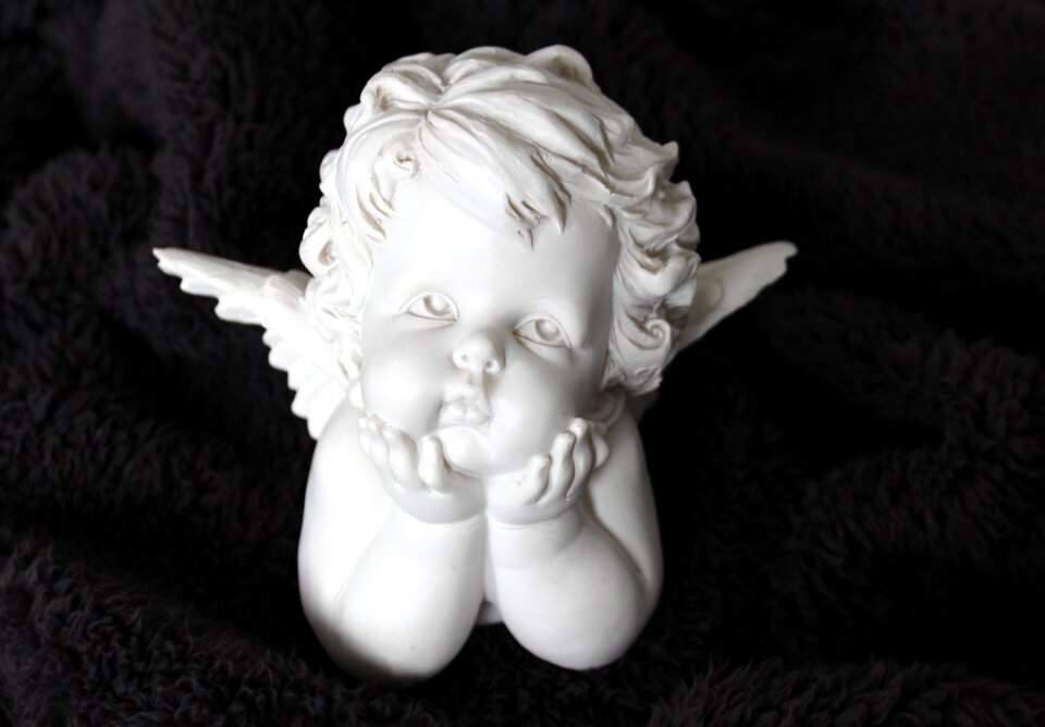 Thoughtful dreamy angel wings