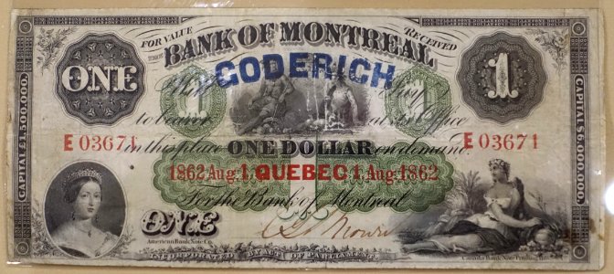 1_Dollar,_Bank_of_Montreal,_1862_-_Bank_of_Montréal_Museum_-_Bank_of_Montreal,_Main_Montreal_Branch_-_119,_rue_Saint-Jacques,_Montreal,_Quebec,_Canada_-_DSC08485