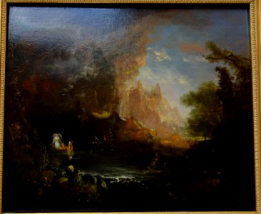 1._Childhood,_The_Voyage_of_Life,_Four_Sketches,_by_Thomas_Cole,_c._1840,_oil_on_wood_-_Albany_Institute_of_History_and_Art_-_DSC08075