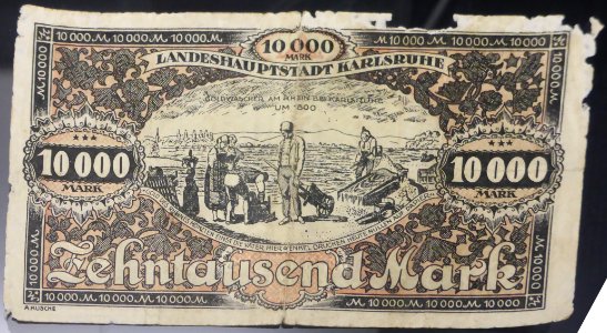 10000-DM-Karlsruhe-1923-Goldwaescher-am-Rhein