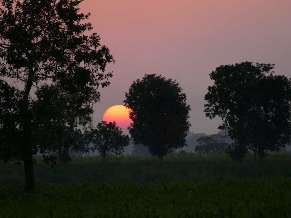 Afterglow sun evening sky photo