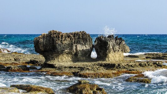 Rock rocky coast sea photo